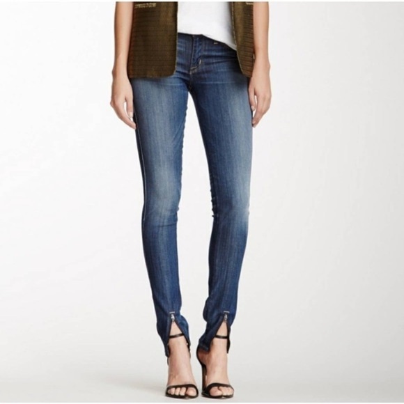 Hudson Juliette Refine Super Skinny Dark Wash Ankle-Zip Jeans Size 29 - Picture 1 of 16